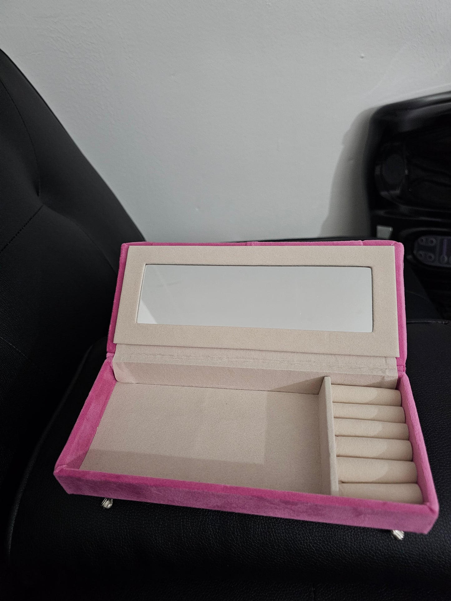 Pink velvet jewelry box