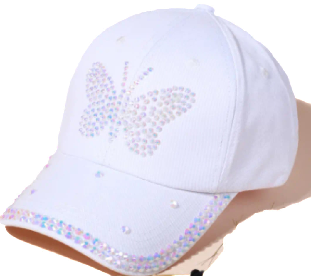 White Butterfly Baseball Cap